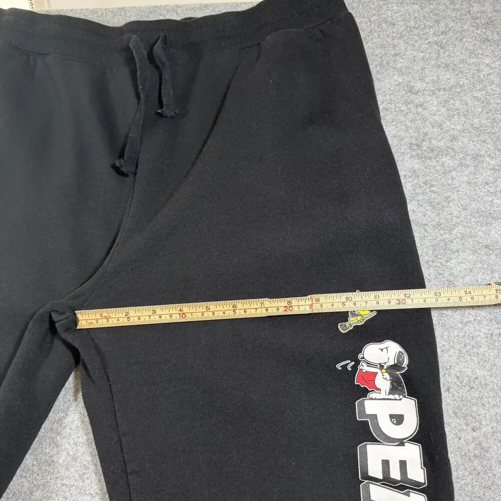 Peanuts Joggers Mens XXXL Black Halloween Graphic Sweatpants Cotton Blend